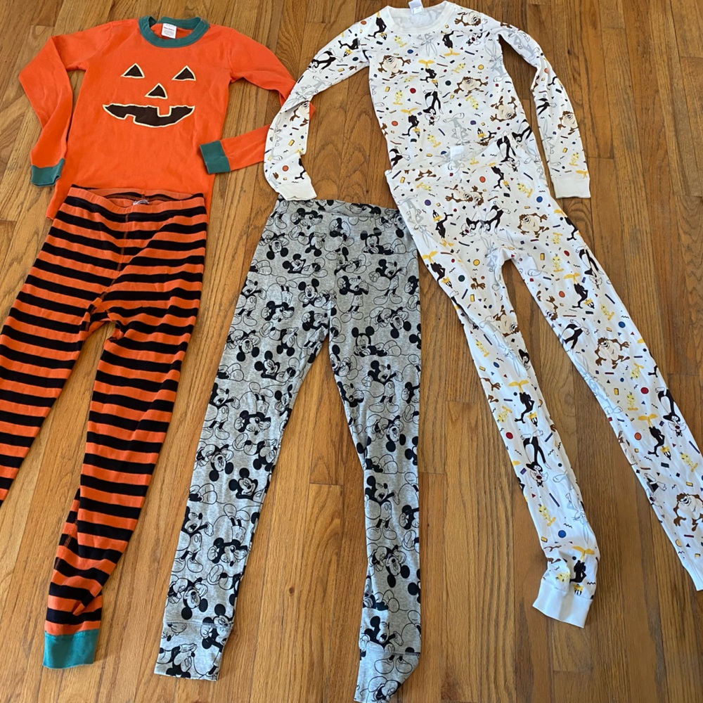 Boy’s Size 12 Pajamas Hanna Andersson Jack O Lantern Looney Tunes Gap Mickey